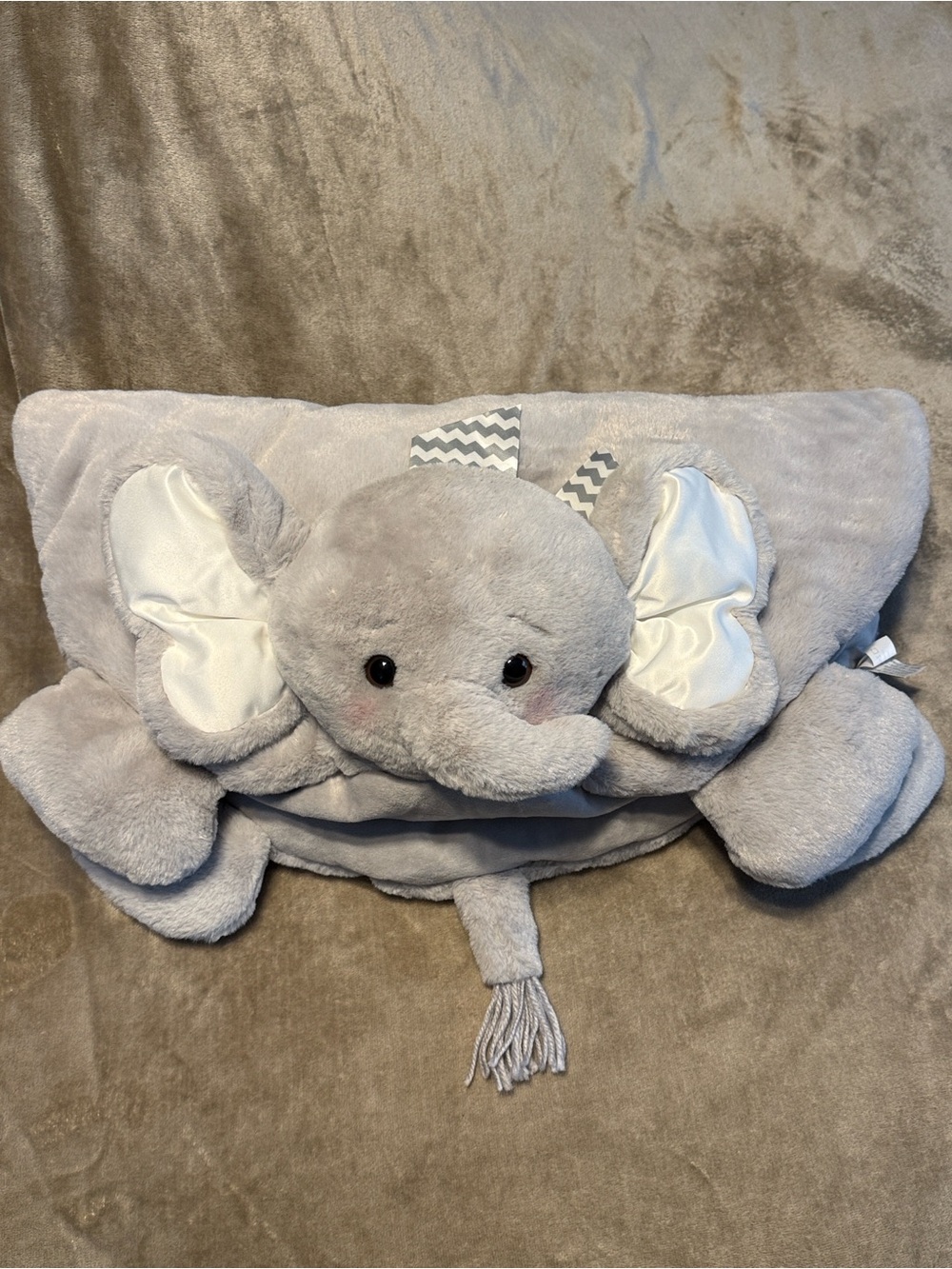 Bearington Plush Elephant Kids Accessory tummy Pillow